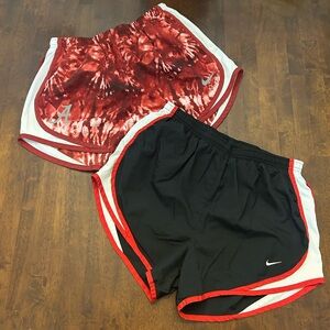 Nike Women's Athletic Shorts - Tie-Dye Red and Black